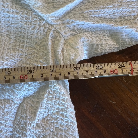 IC by CONNIE K White/Black Zip Front V-Neck Crinkle Textured Tunic Top M - Picture 7 of 9